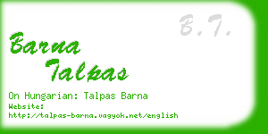 barna talpas business card